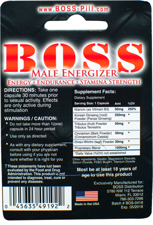Pastilla BOSS LIFISTYLE (Estimulante MASCULINO NATURAL)